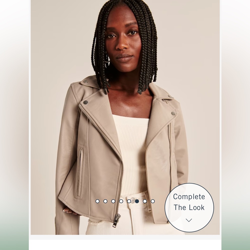 Abercrombie & Fitch Vegan Leather Moto Jacket - Picture 11 of 12